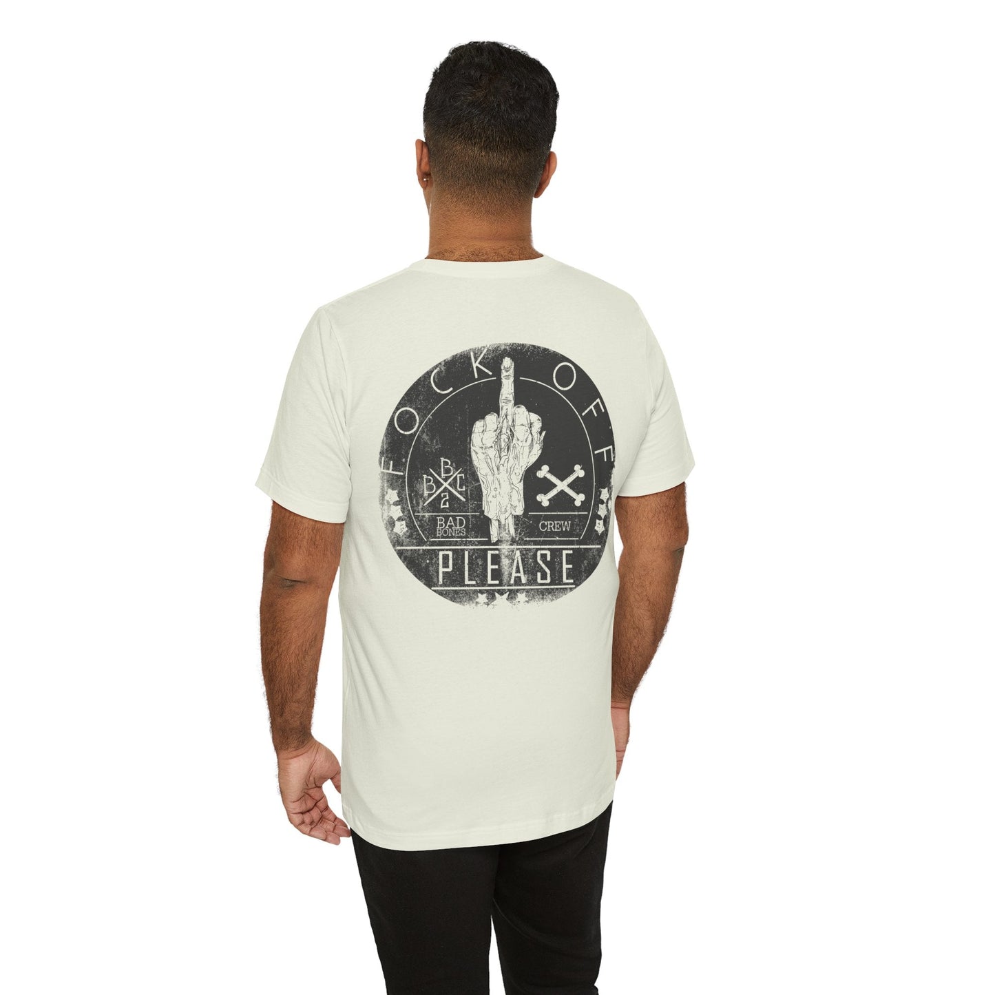 Middle Finger Skull Graphic Design Unisex Cotton T-Shirt A-11
