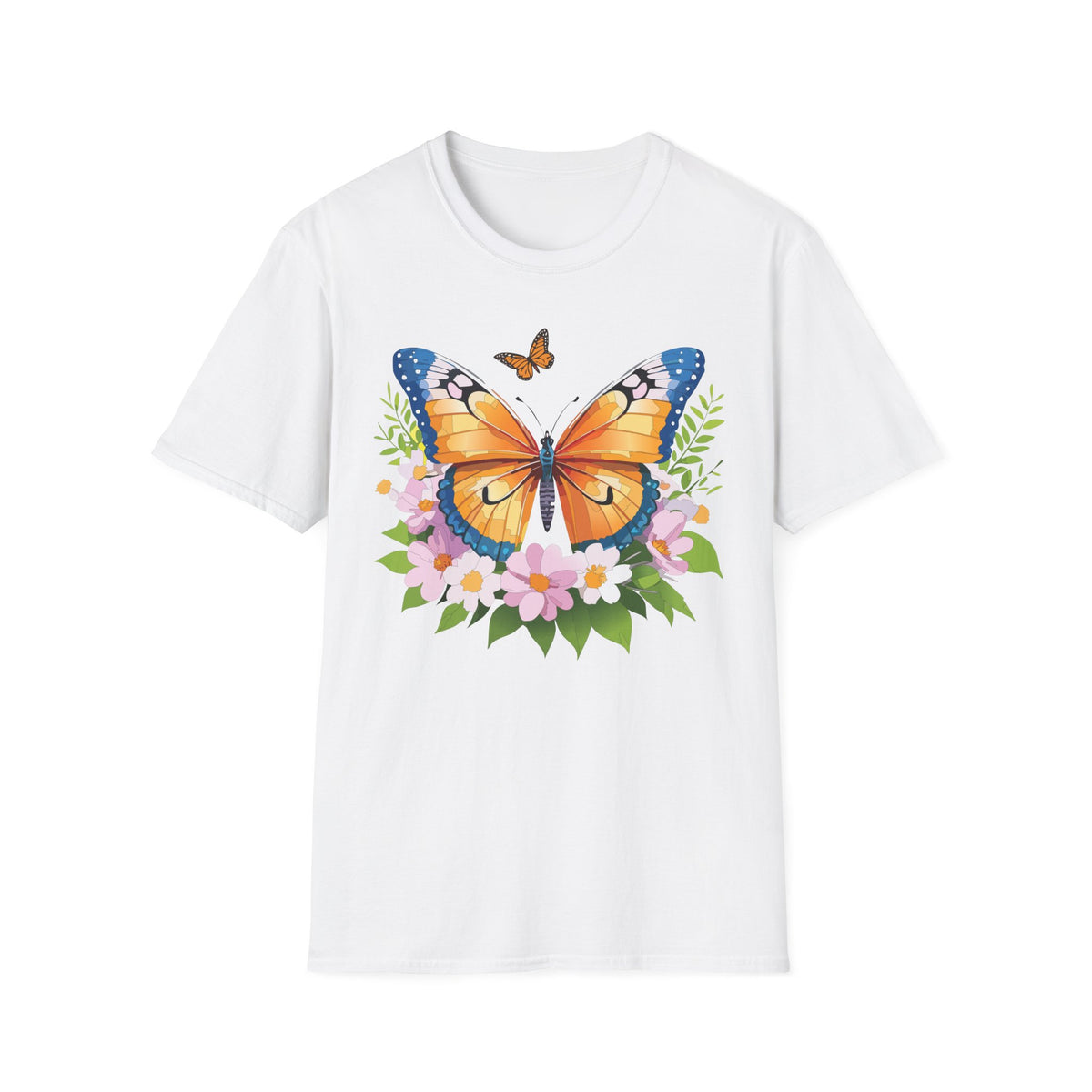Monarch Butterfly Floral Butterfly Graphic Design Unisex 100 Cotton Gildan T-Shirt