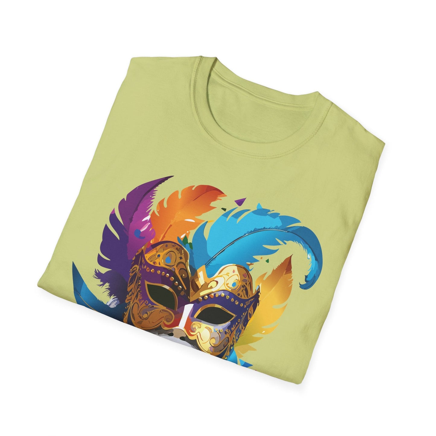 Mask Tee Shirt Unisex Short Sleeve Cotton Tee Art Design Masquerade Gildan Softstyle 64000