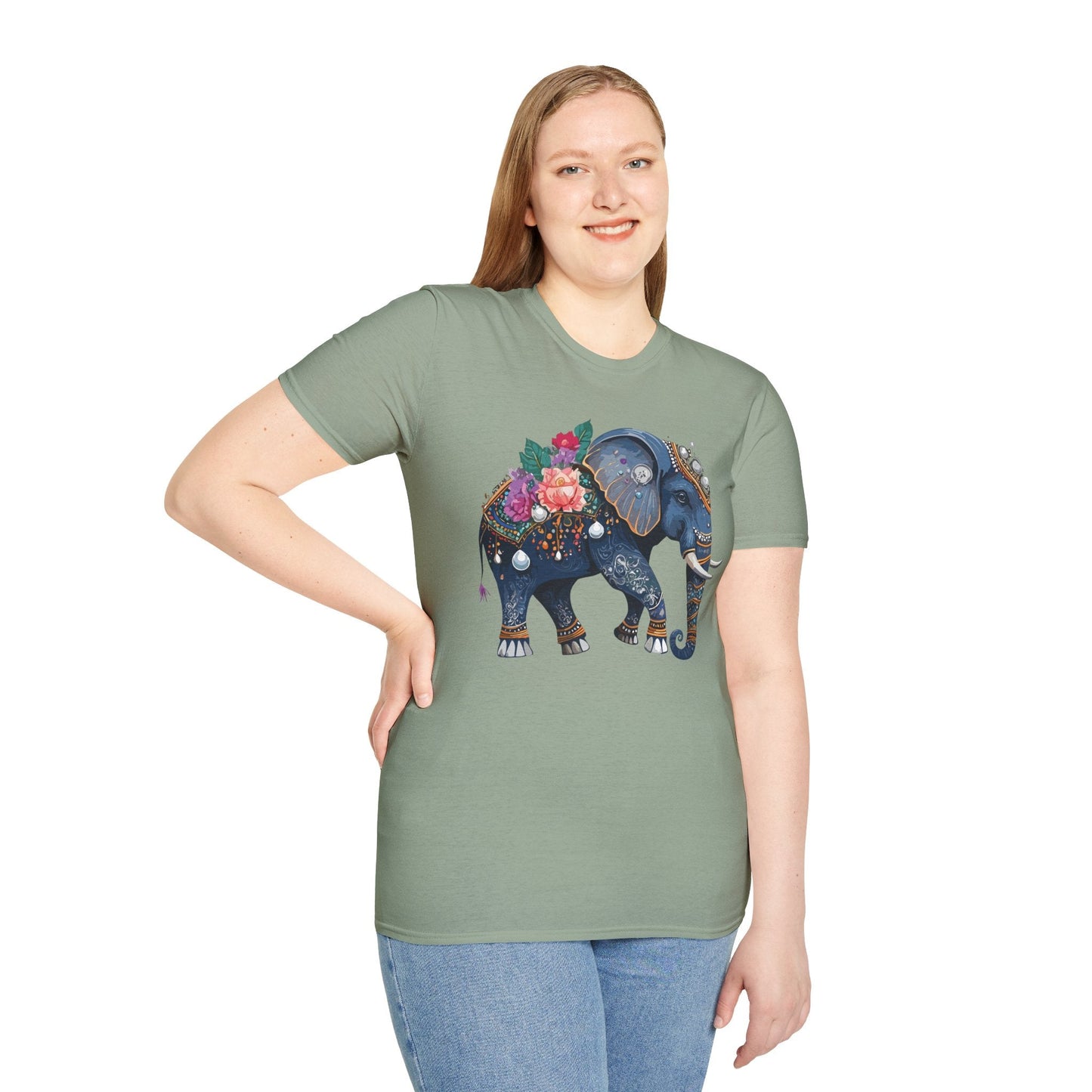 Elephant T Shirt Unisex Softstyle Tee Gildan 64000 100 Percent Cotton Comfort Everyday