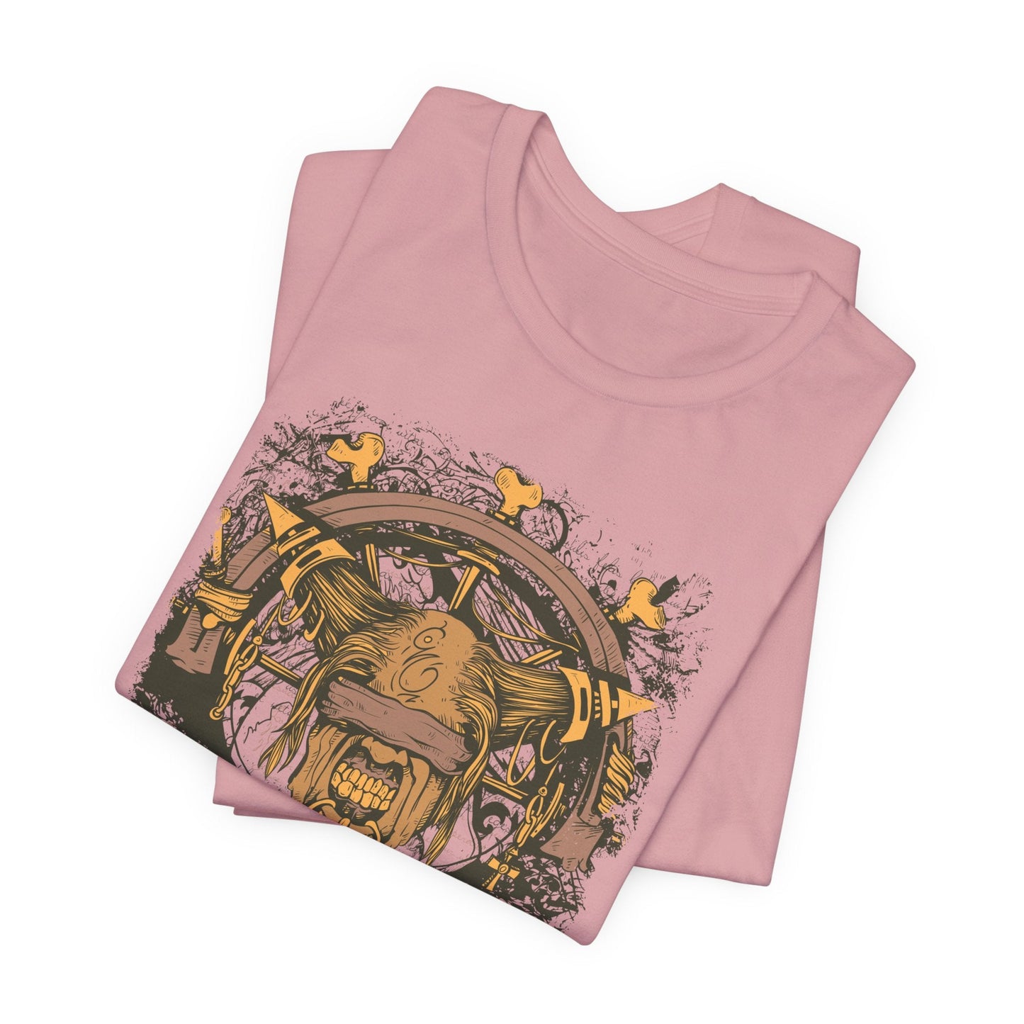Skull Nordic Warrior Graphic Unisex Cotton T-Shirt r12