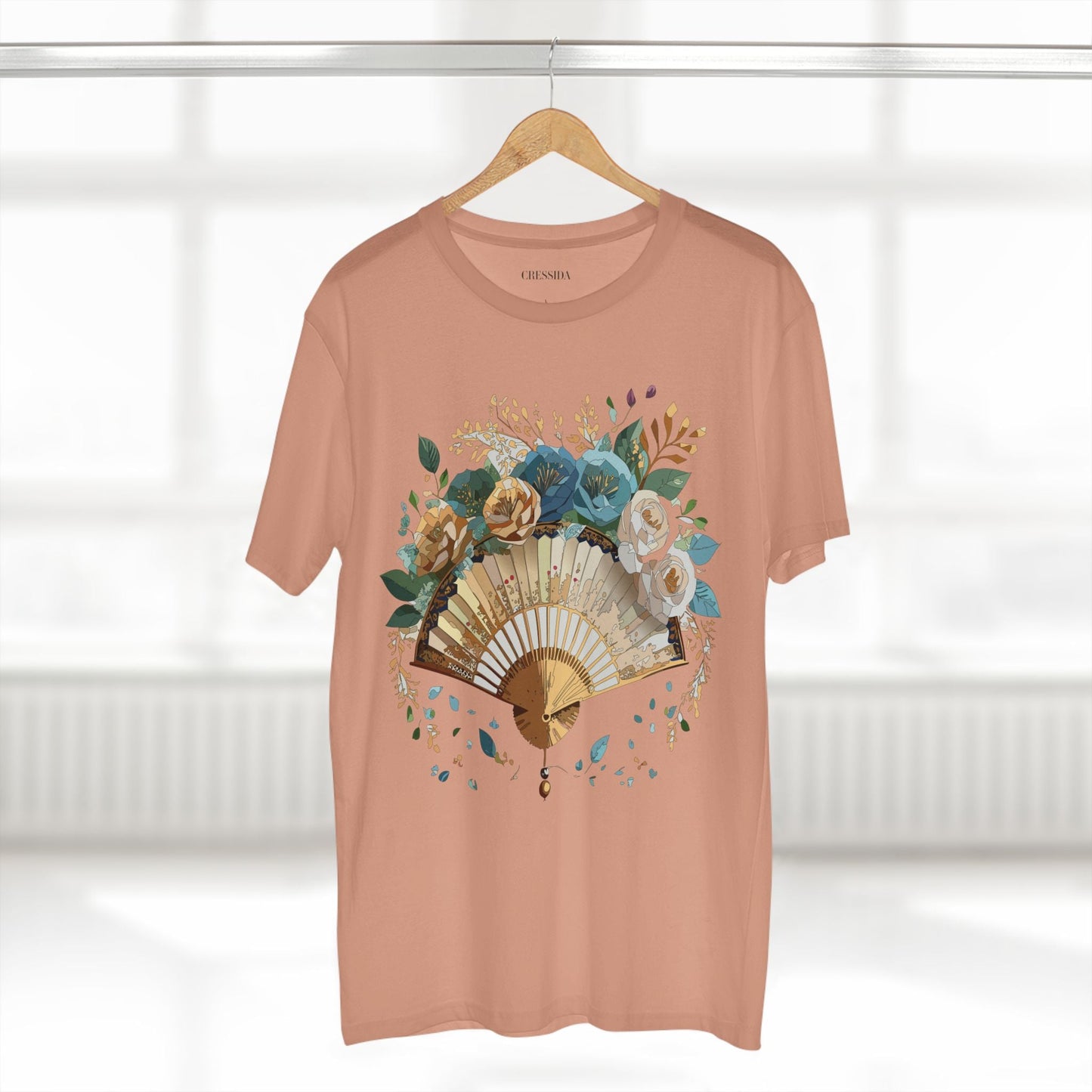 Antique Fan Graphic Design T-Shirt Unisex 100 Cotton Floral Carnival Artwork Tee 4