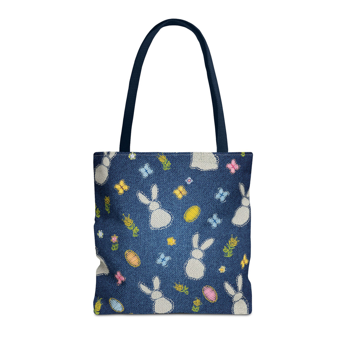 Easter Graphic Design Denim Fabric Imitation Print Unisex Canvas Bag Poly Spun 3 Sizes Tote Bag 204-2