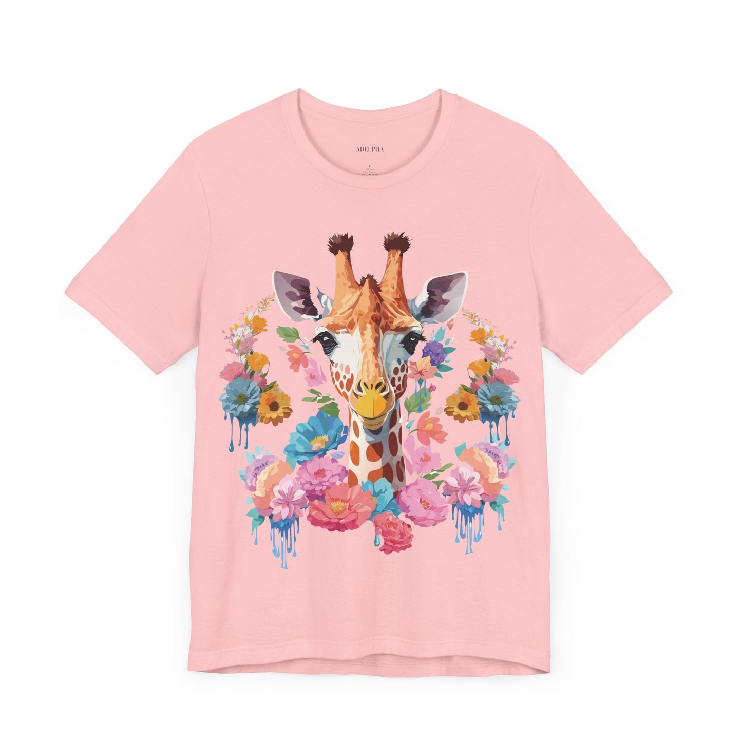 Giraffe Graphic Tee By Adelpha Unisex Short Sleeve Vintage Inspired Art Shirt Premium Quality