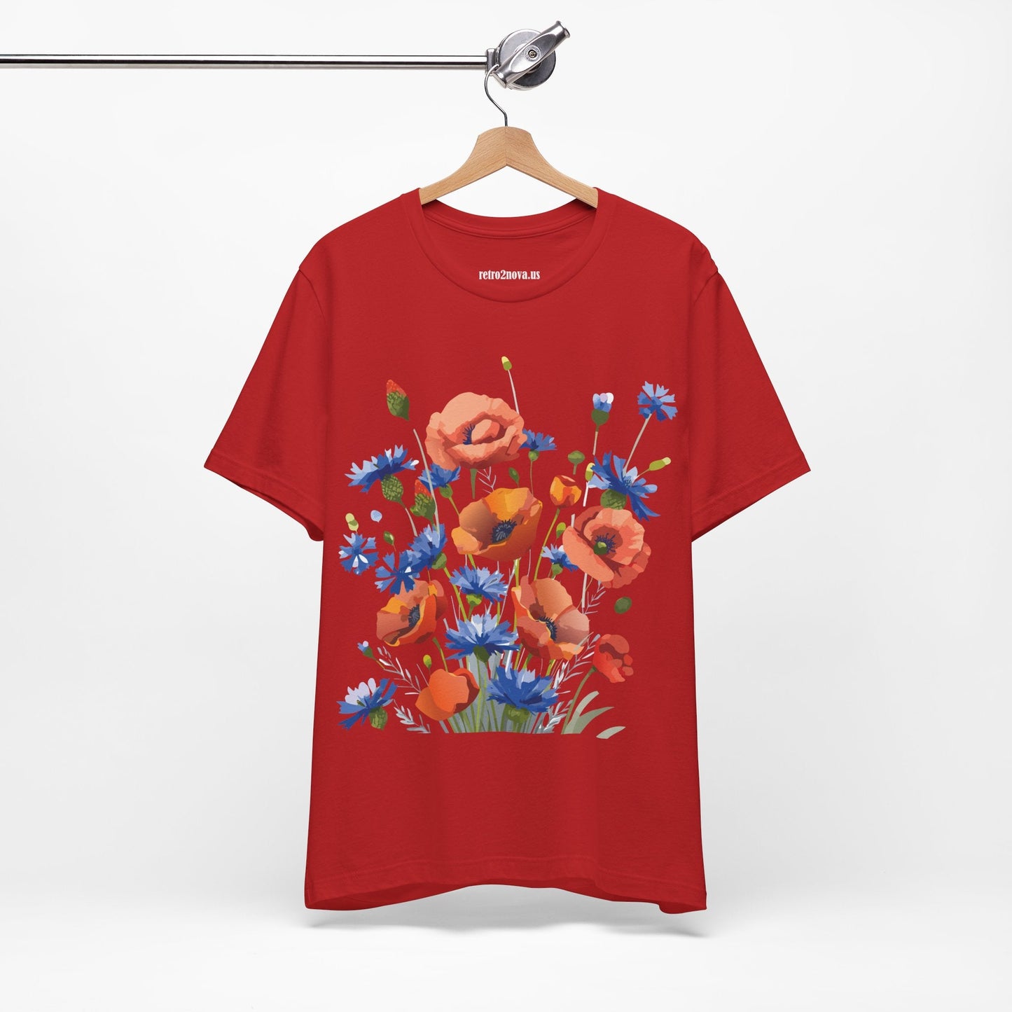 Unisex Floral Shirt Floral Print Tee Lightweight Breathable Fabric Short Sleeve Casual Wear
