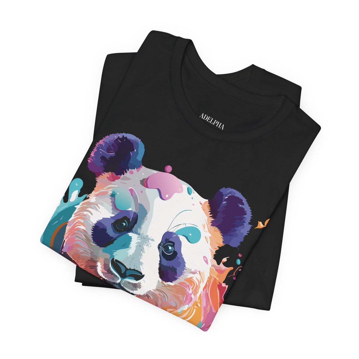 Panda Graphic Unisex Cotton Bella+Canvas Tee with Art Animal Design e53