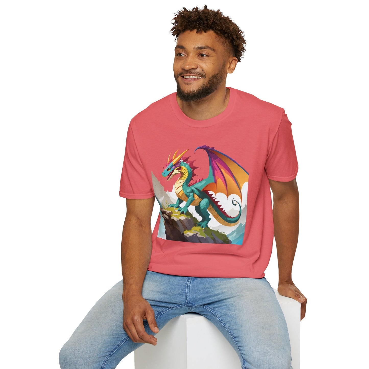 Dragon T Shirt Unisex Dragon Shirt With Animal Art Design Softstyle Cotton Tee Shirt
