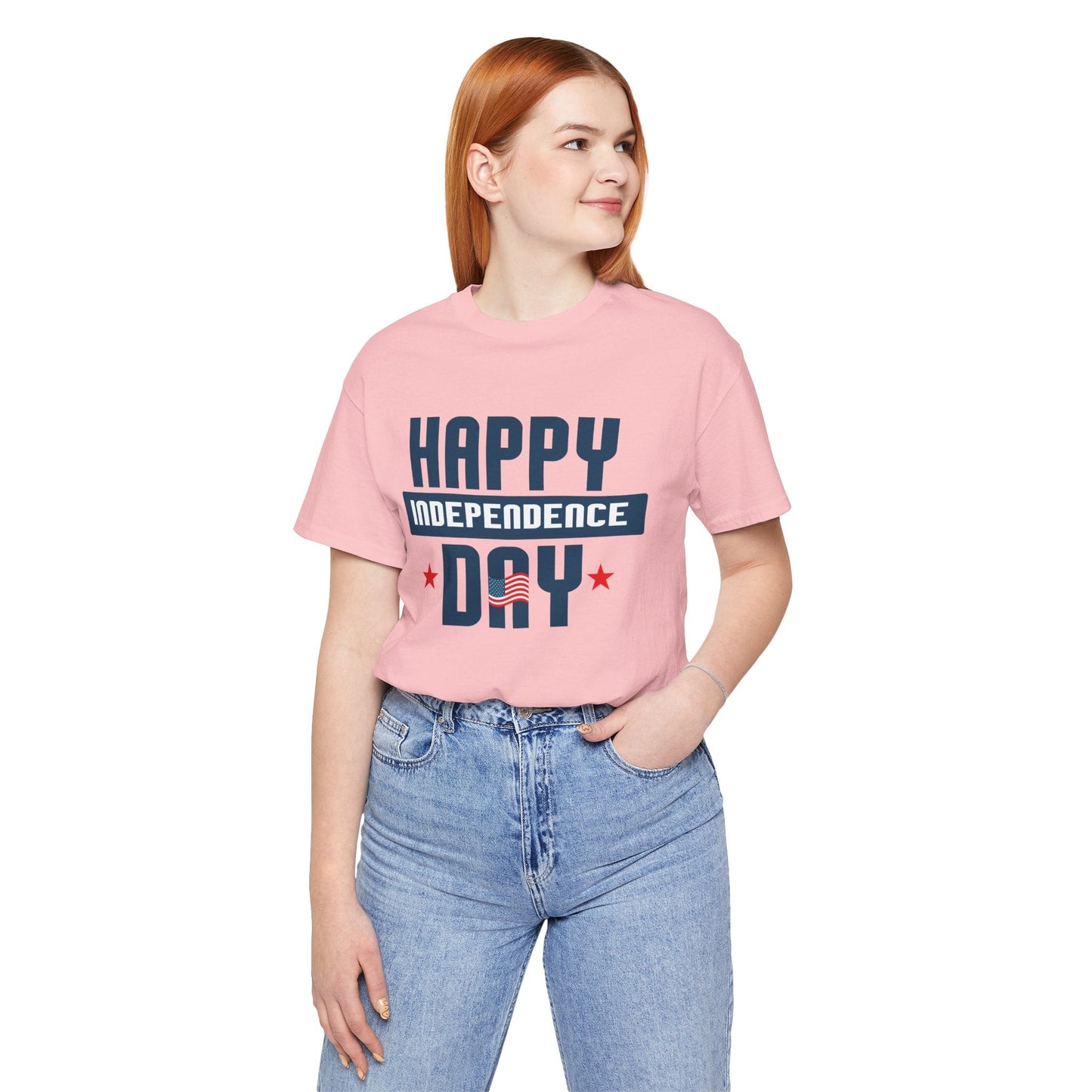 Happy Independence Day Graphic Unisex Cotton T-Shirt 017