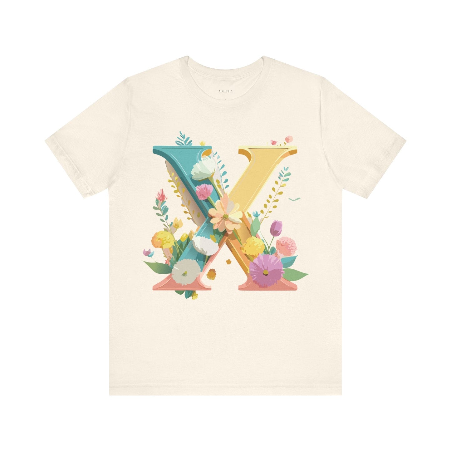 Letter X Shirt Unisex Graphic Tee Premium Vintage Inspired Adelpha Artwork Short Sleeve