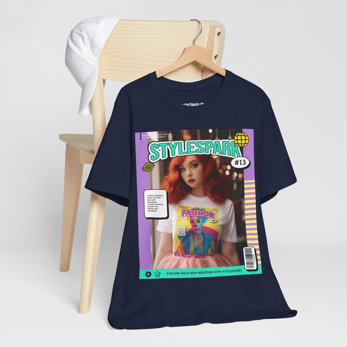 Magazine Cover Shirt Unisex Short Sleeve Tee Bold Vibrant Print Wearable Art