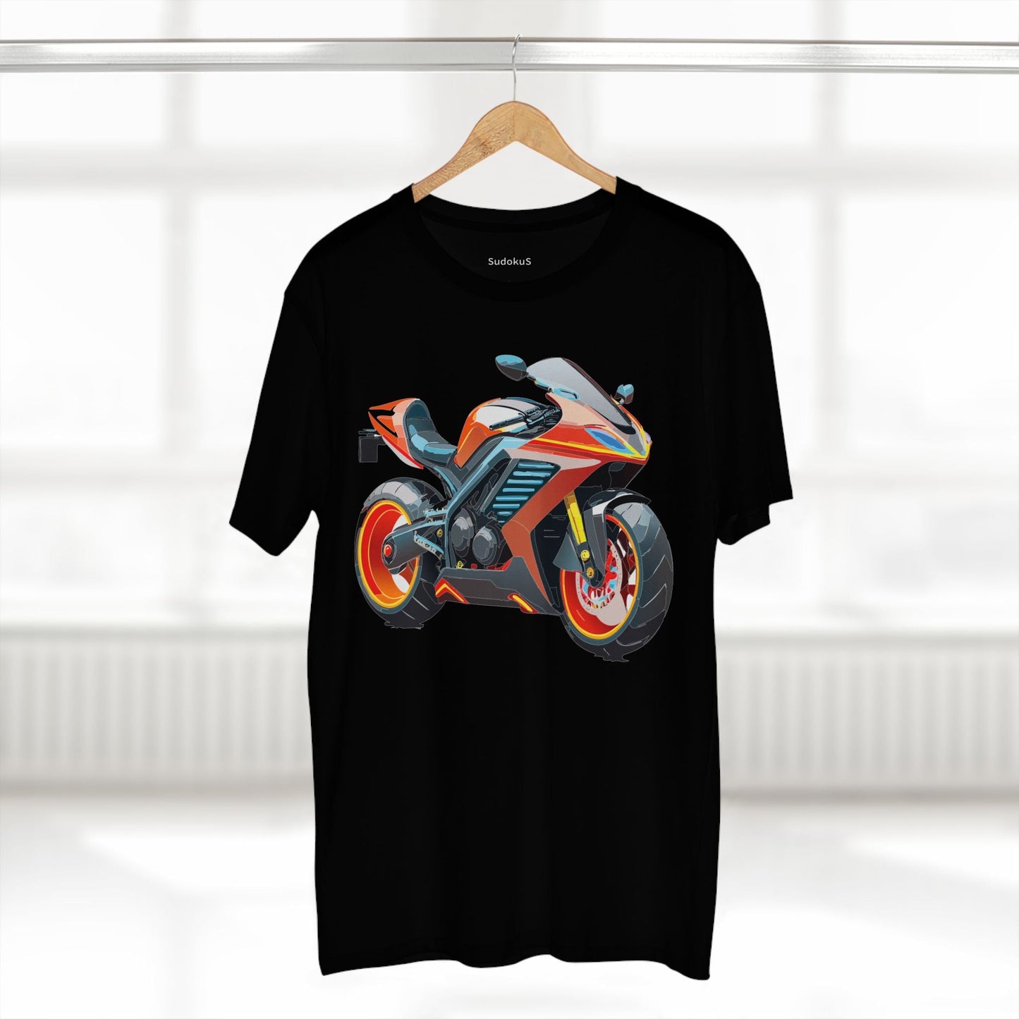 Moto Bike Graphic Unisex 100 Cotton Staple Tee 32