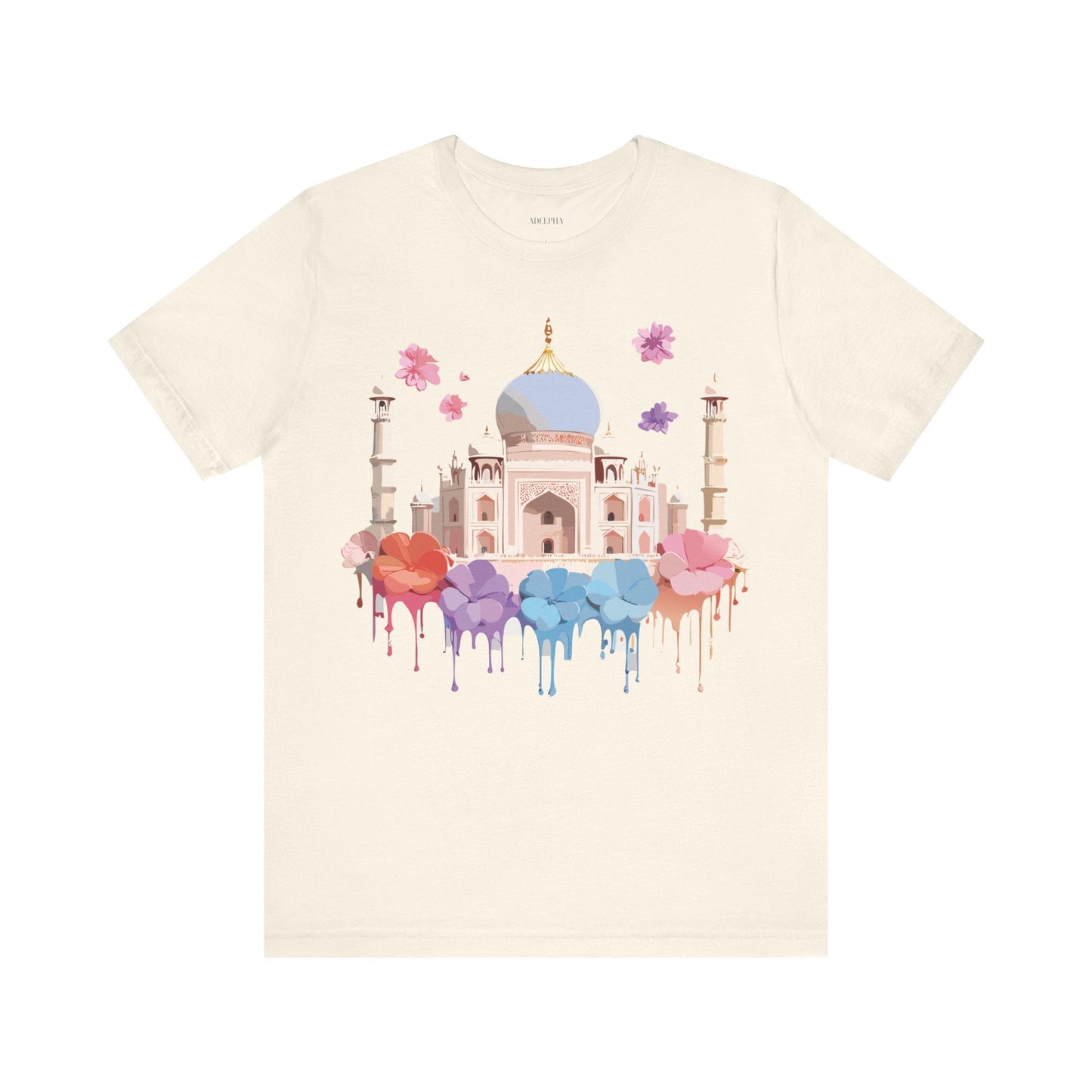 Taj Mahal Graphic Tee Unisex Short Sleeve Shirt By Adelpha With Vintage Inspired Artwork