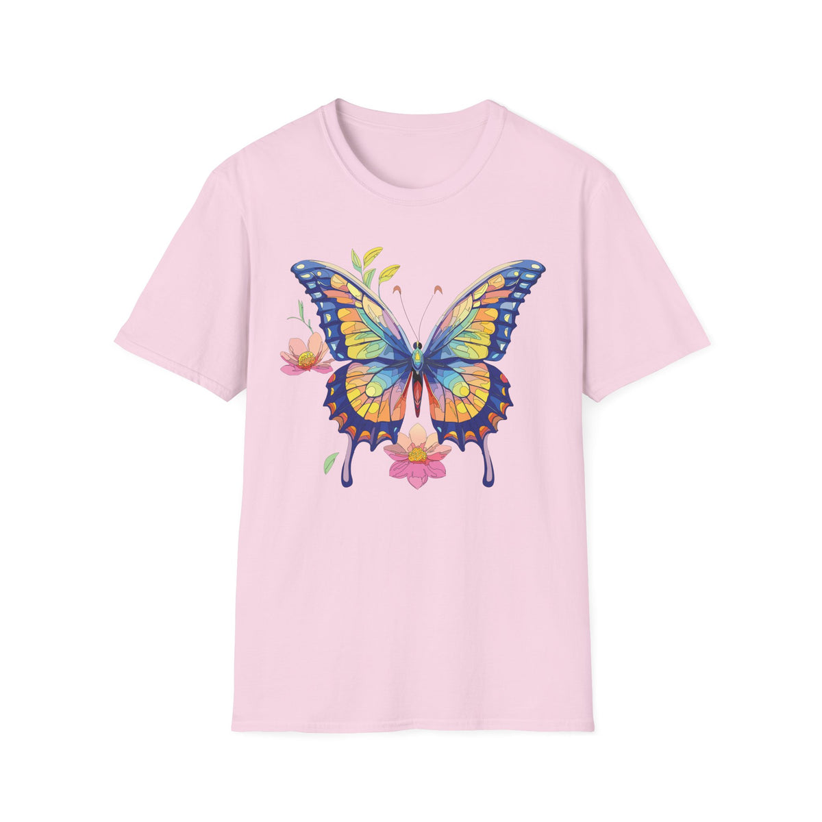 Butterfly Watercolor T-Shirt — Colorful Floral Monarch Graphic Tee Unisex 100 Cotton Gildan T-Shirt