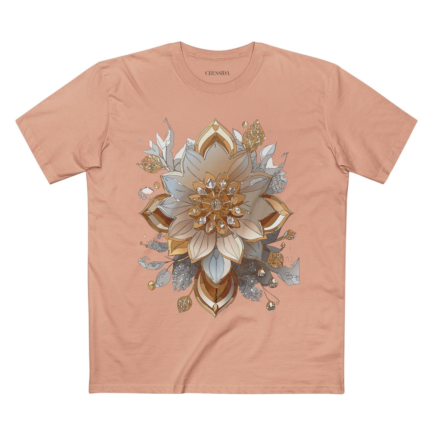 Floral Graphic T-Shirt Unisex 100 Cotton Art Design with Antique Flowers Tee 2