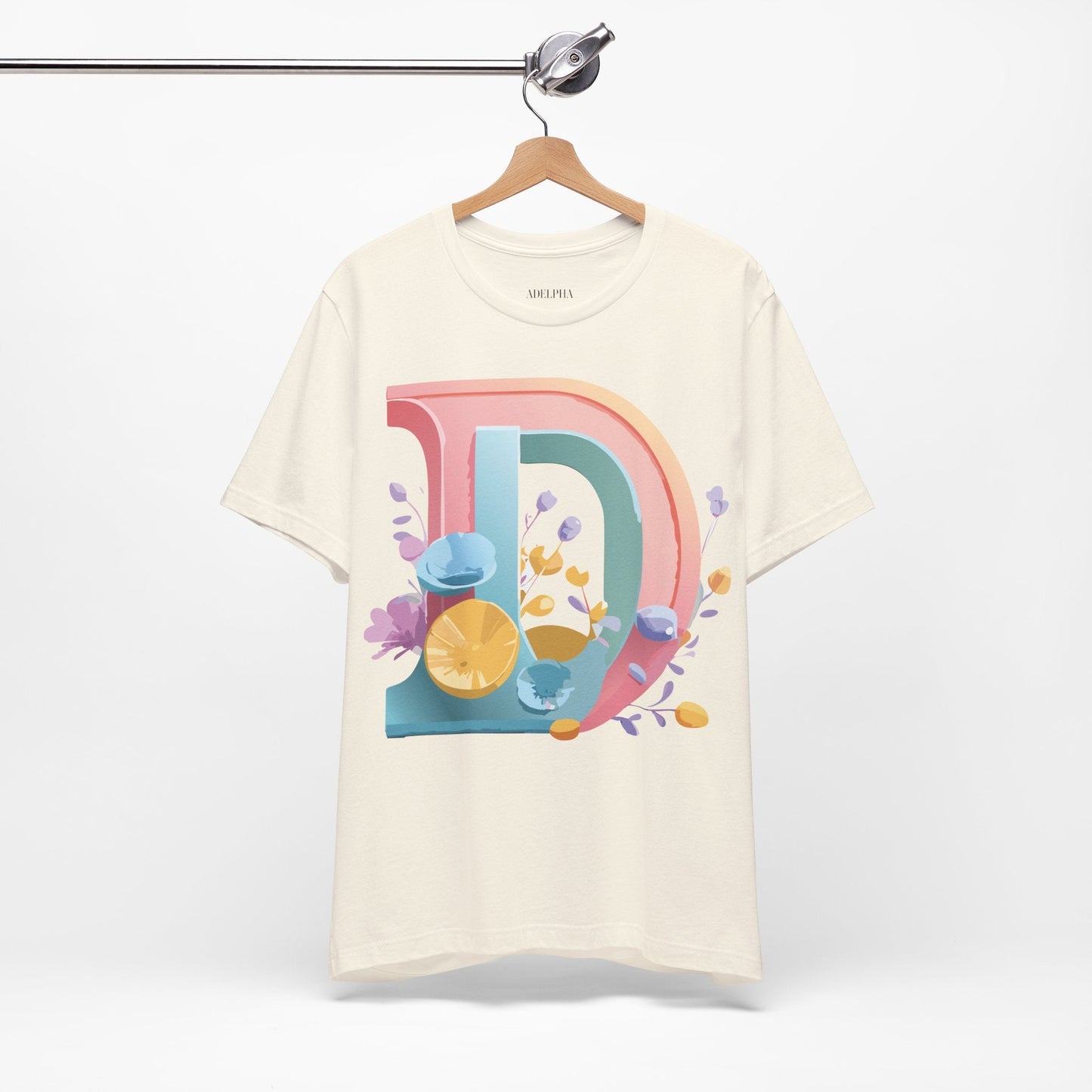 Adelpha Letter D Shirt Unisex Graphic Tee Short Sleeve Vintage Inspired Art Design