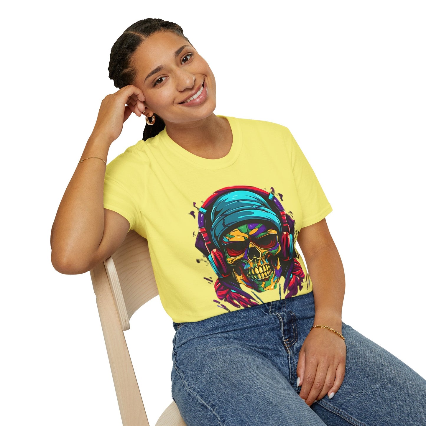 Skull T Shirt Unisex Skeleton Design Gildan Softstyle Cotton Tee for Men Women Durable