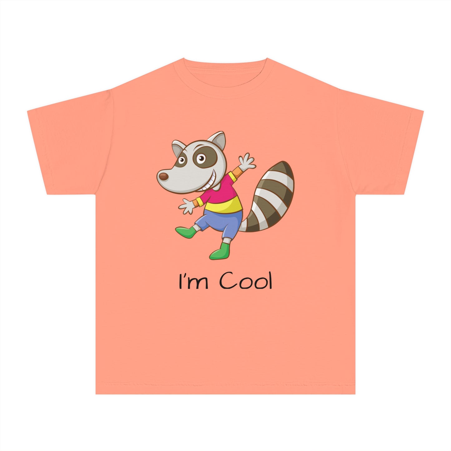 Youth Tee Shirt with Cool Raccoon