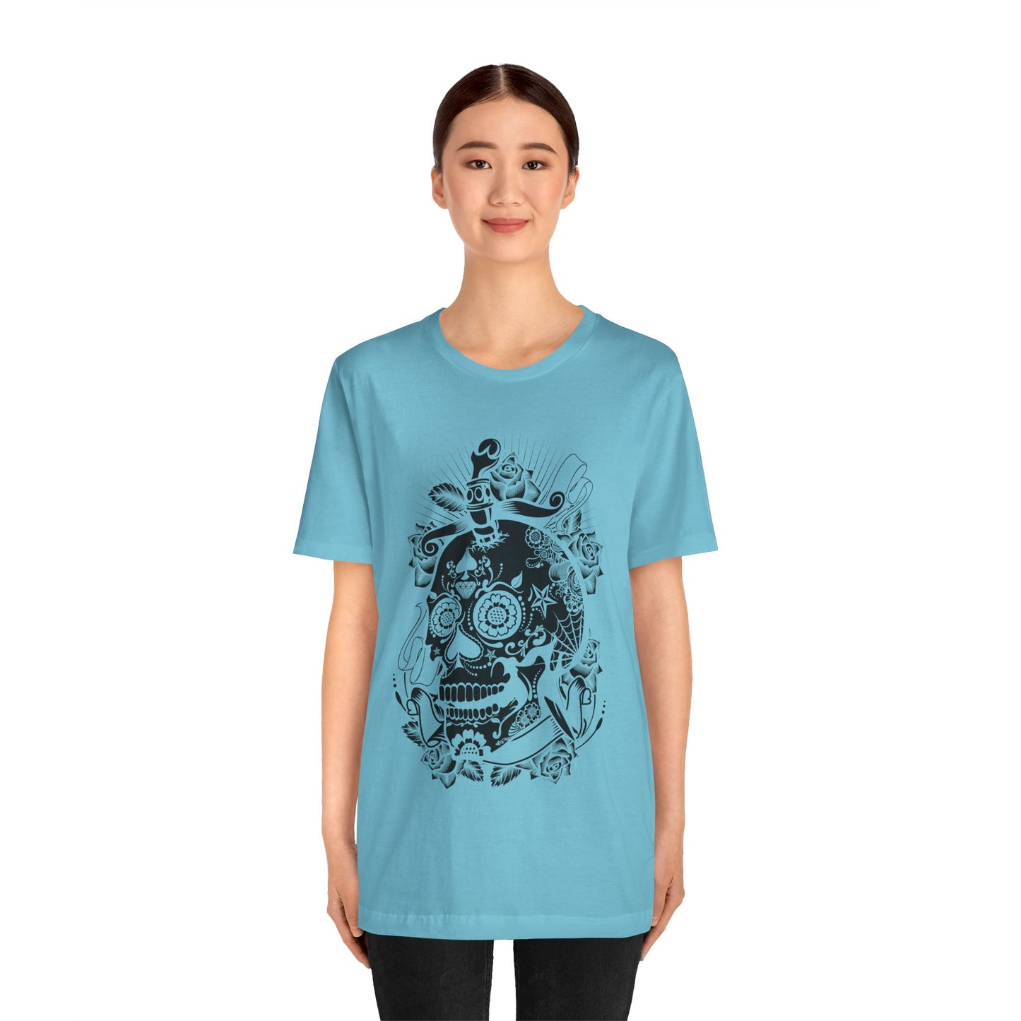 Unisex Cotton Tee Shirt with Skull