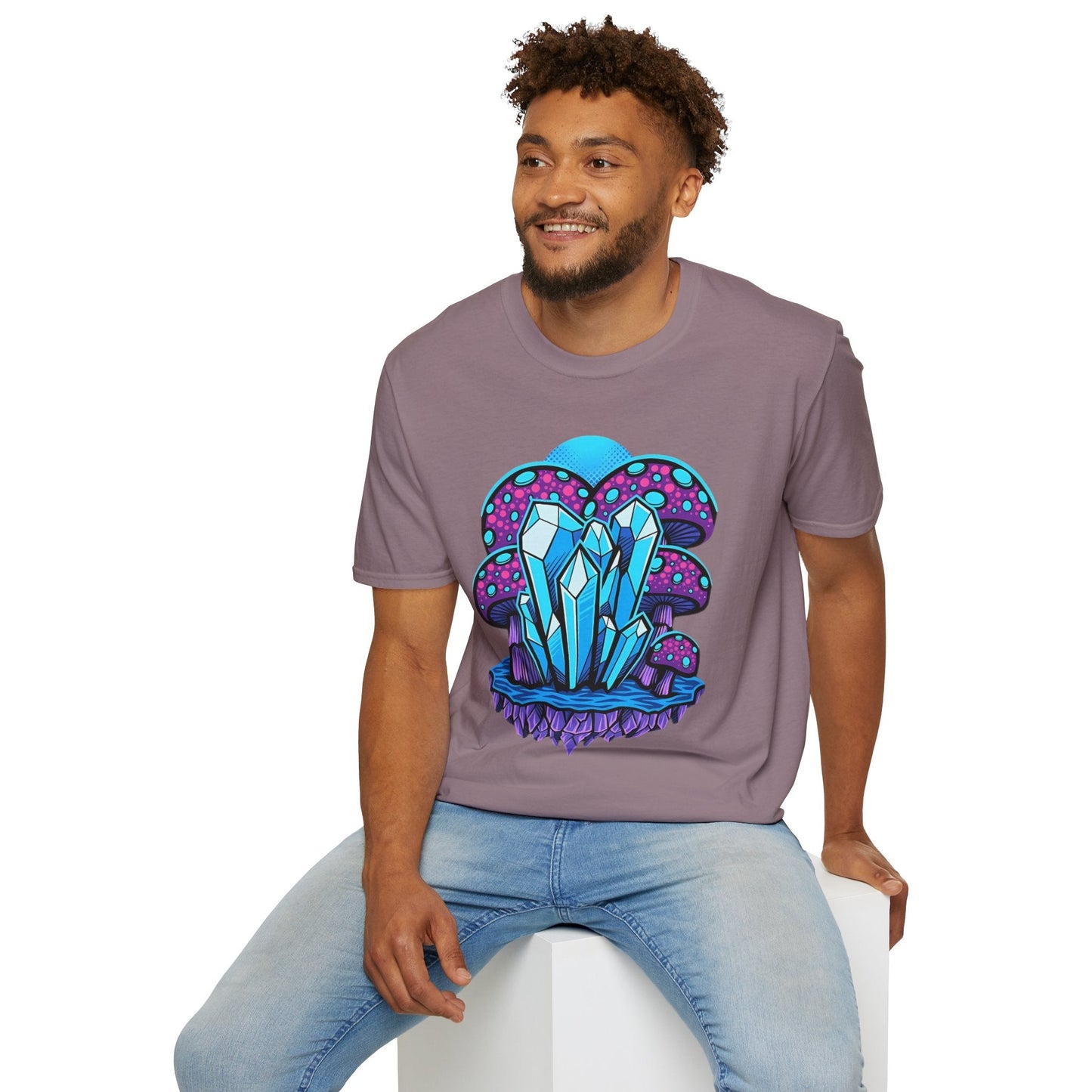 Funny Mashroom Graphic Unisex Softstyle Cotton With Cartoon Illustration Design 21