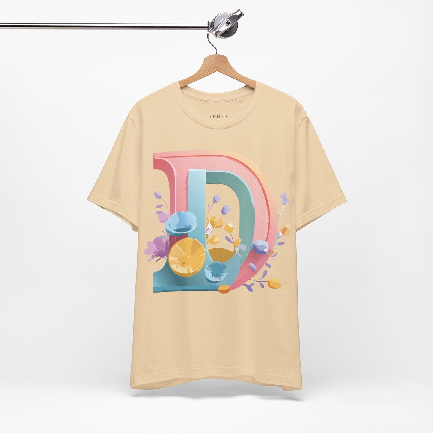 Adelpha Letter D Shirt Unisex Graphic Tee Short Sleeve Vintage Inspired Art Design