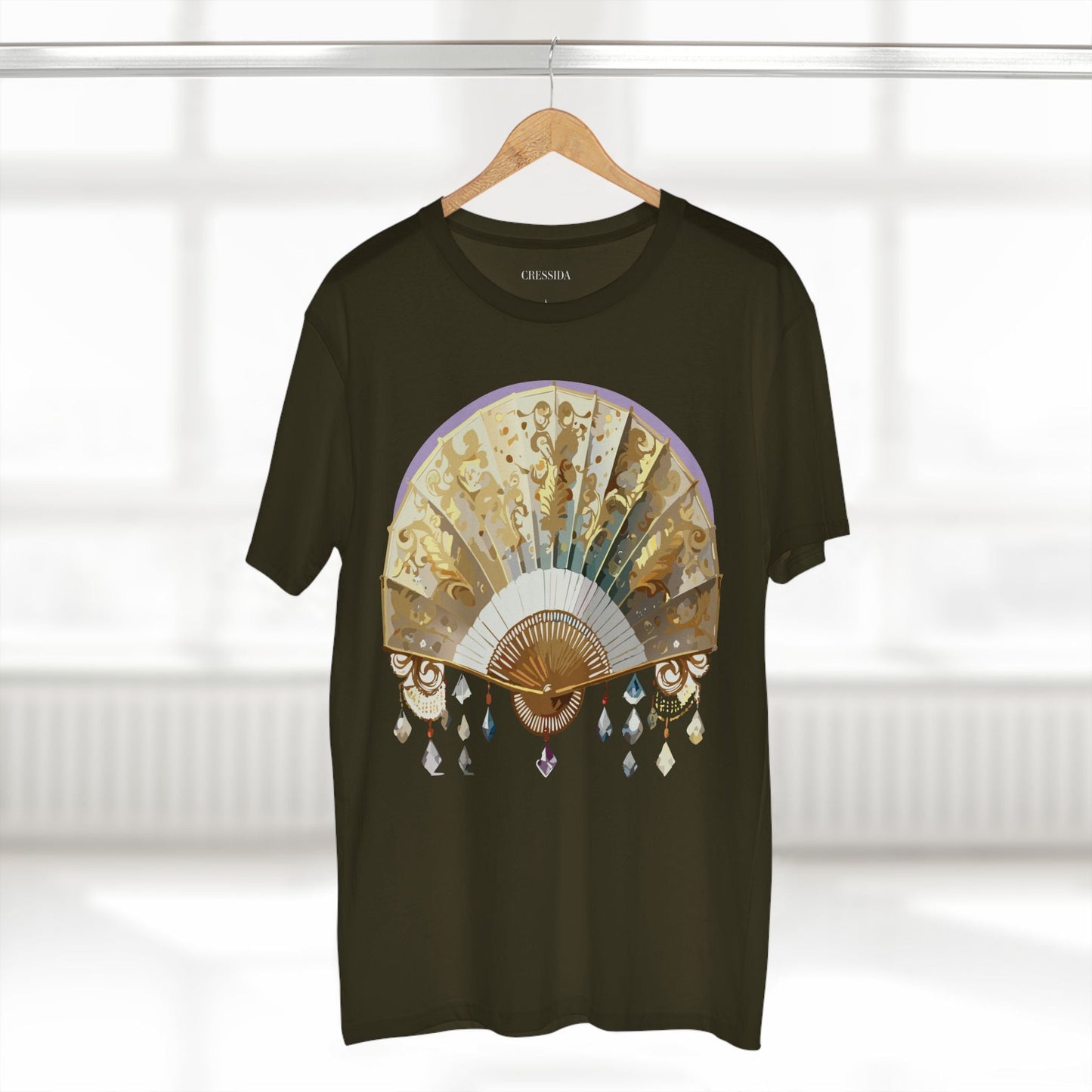 Antique Fan Graphic Design T-Shirt Unisex 100 Cotton Floral Carnival Artwork Tee 28