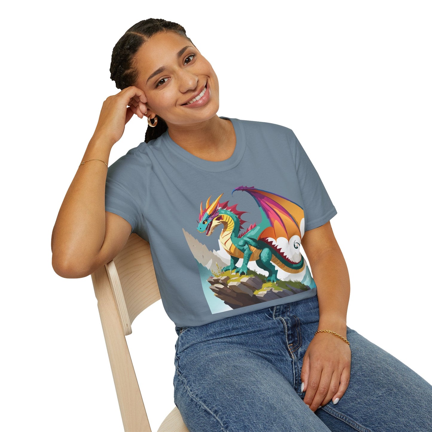 Dragon T Shirt Unisex Dragon Shirt With Animal Art Design Softstyle Cotton Tee Shirt