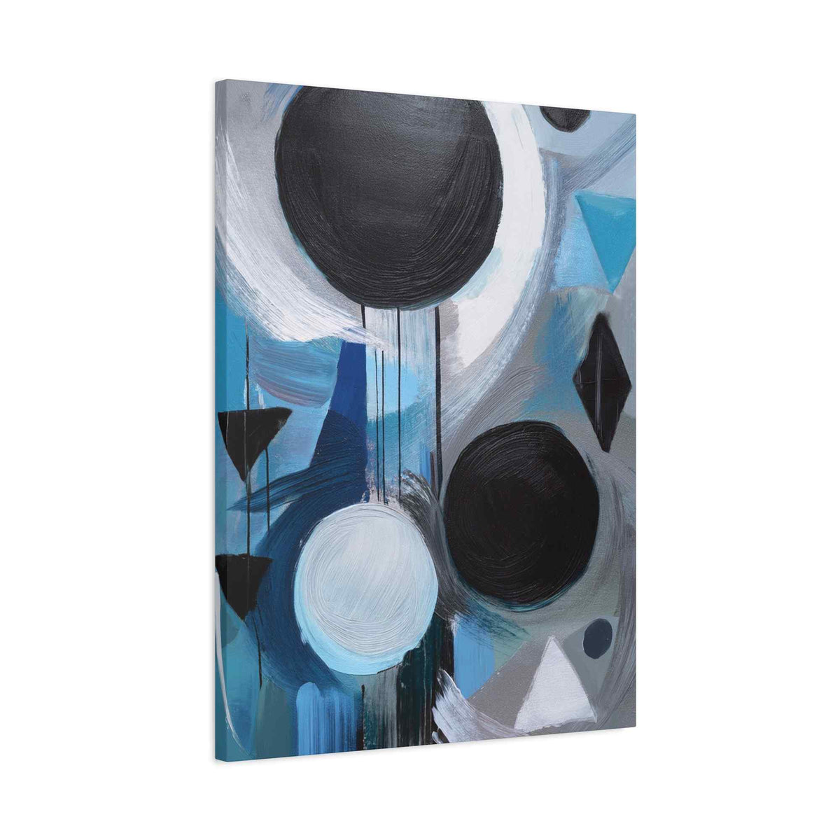 Blue Abstract Painting Print Canvas 20x24,20x30,24x30, 24x32,24x36,30x40, 32x48,36x48,40x60 Pine-Wood Inner Frame ABS-30