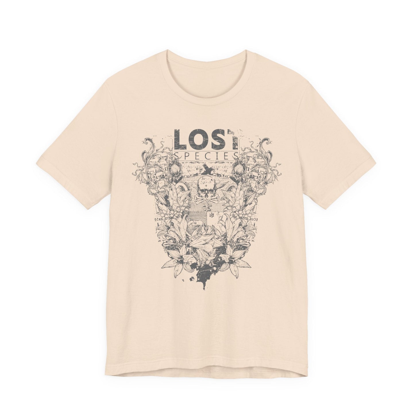 Lost Species Tee Floral Wildlife Illustration Rock Band T-Shirt A-7