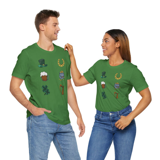 Unisex-T-Shirt aus Baumwolle mit Glücksaufdruck