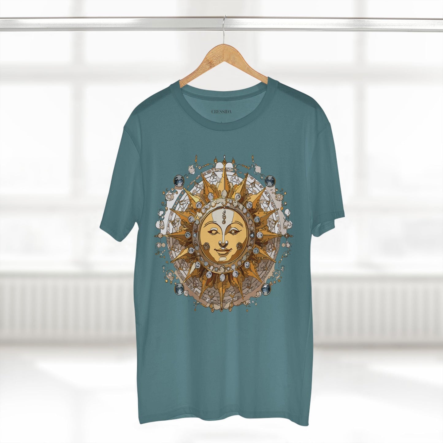 Gold Sun Graphic Unisex 100 Cotton T-Shirt with Golden Art Design 5