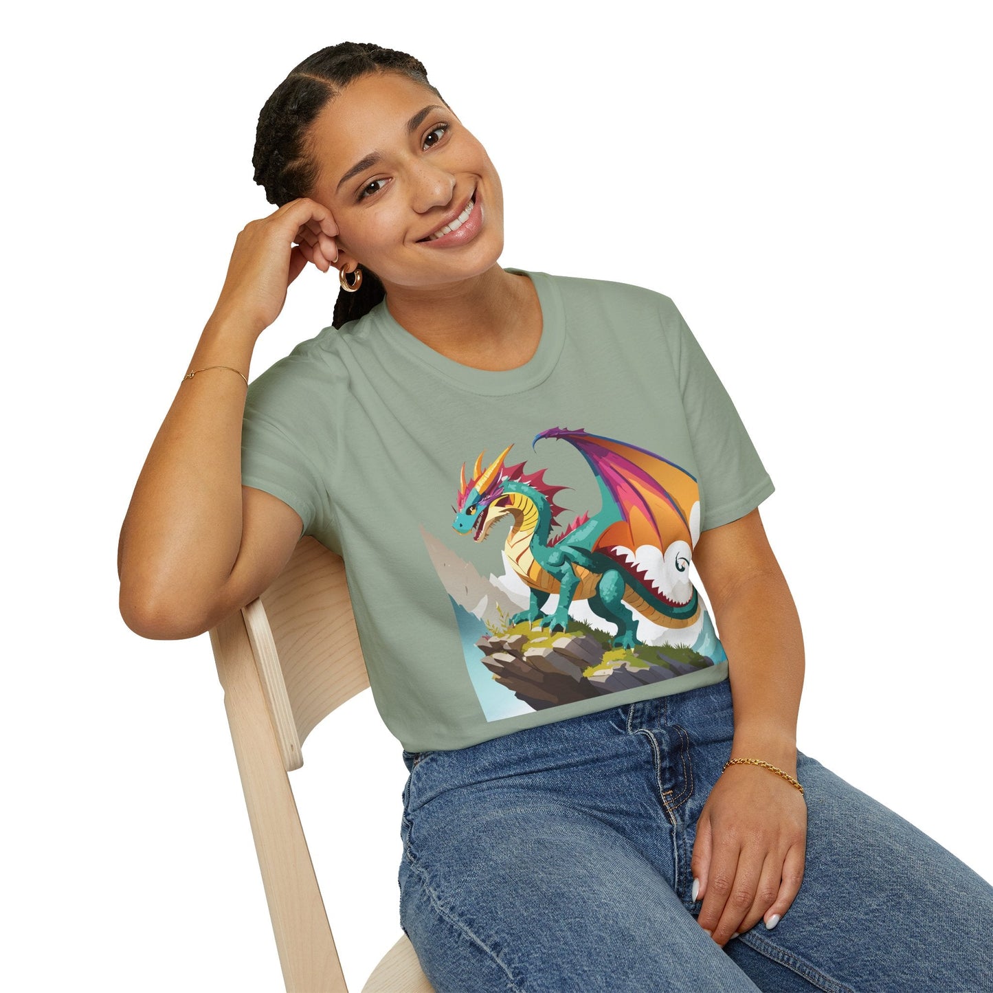 Dragon T Shirt Unisex Dragon Shirt With Animal Art Design Softstyle Cotton Tee Shirt