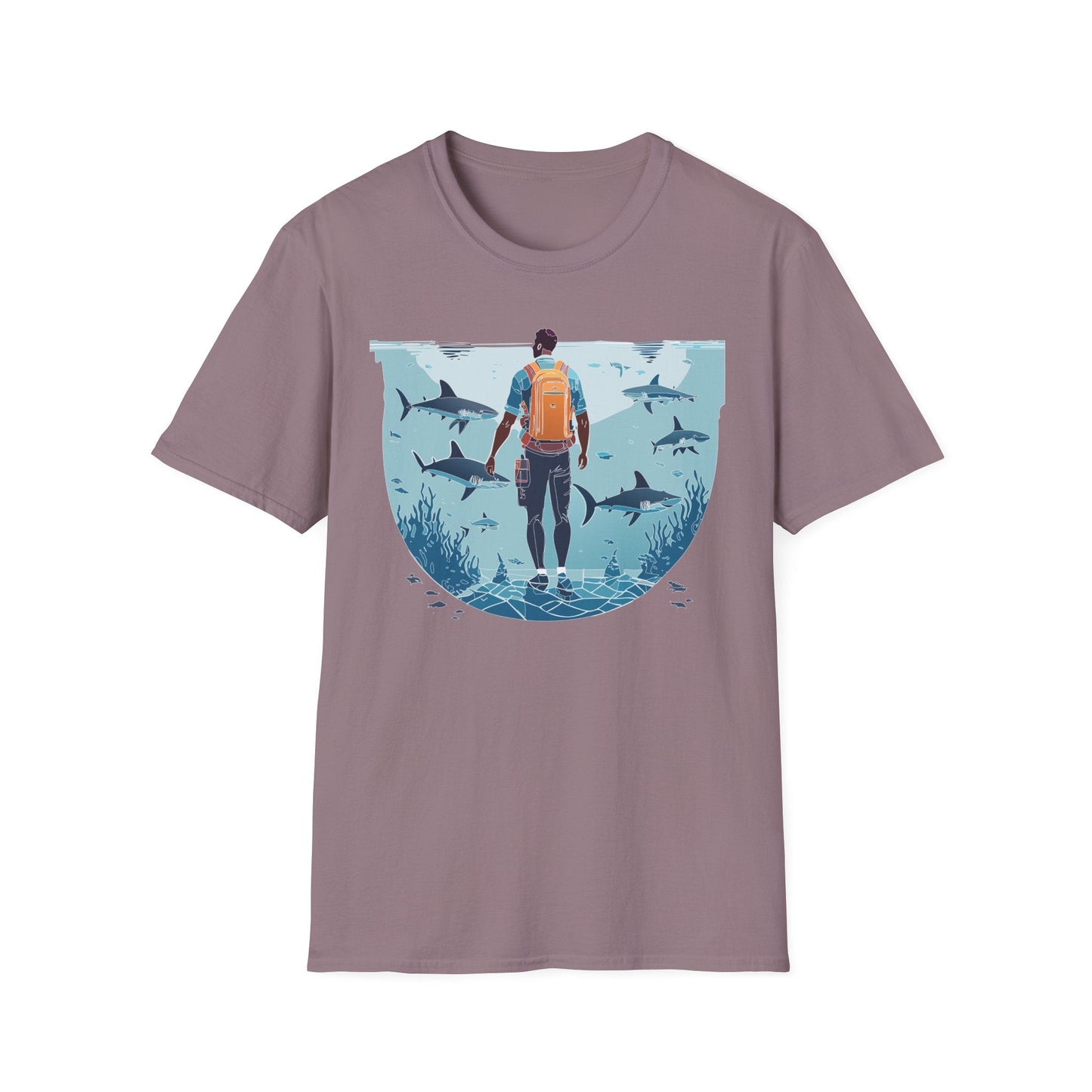 Ocean Tee Shirt Unisex Softstyle T Shirt With Ocean Art Design U Boat Theme Graphic Artwork Edition