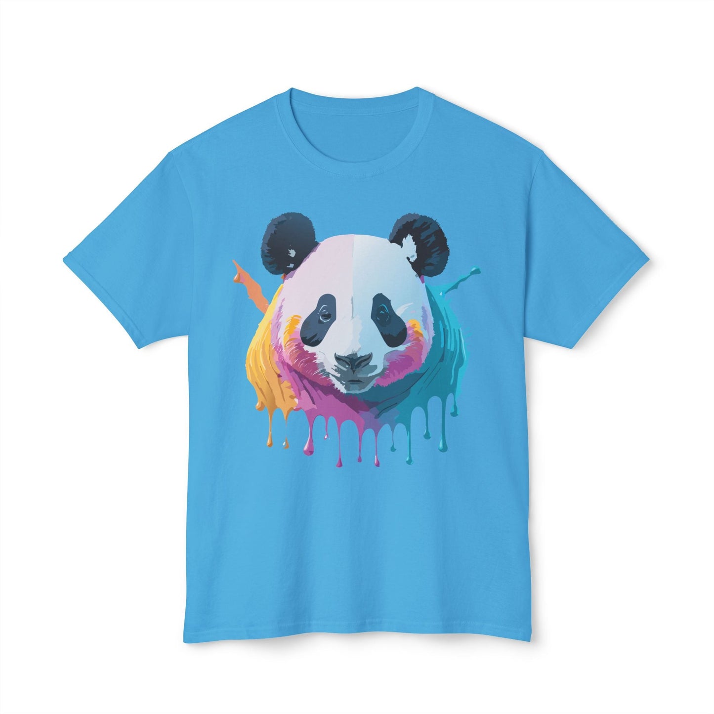 Unisex Panda Art Tee With Floral Print Premium Vintage Style HD Cotton Shirt Comfortable