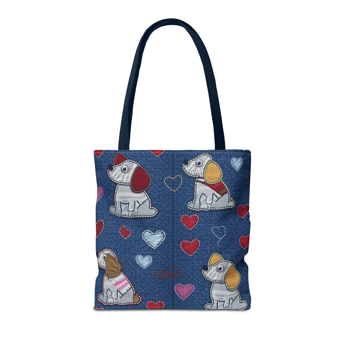 Love Day Graphic Design Denim Fabric Imitation Print Unisex Canvas Bag POLY 3 Sizes Tote Bag 201-15