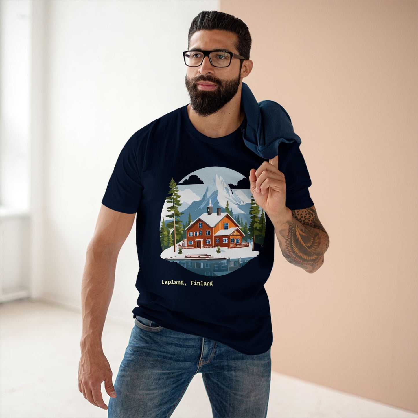 Lapland Travel Shirt TT 58 Unisex Premium Cotton Tee With Original Art Design From Retro2Nova