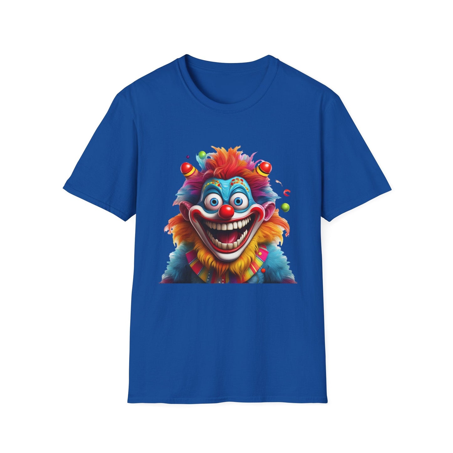 Clown Themed Unisex T Shirt Funny Man Circus Scary Man Tee Gildan Softstyle 64000 Cotton