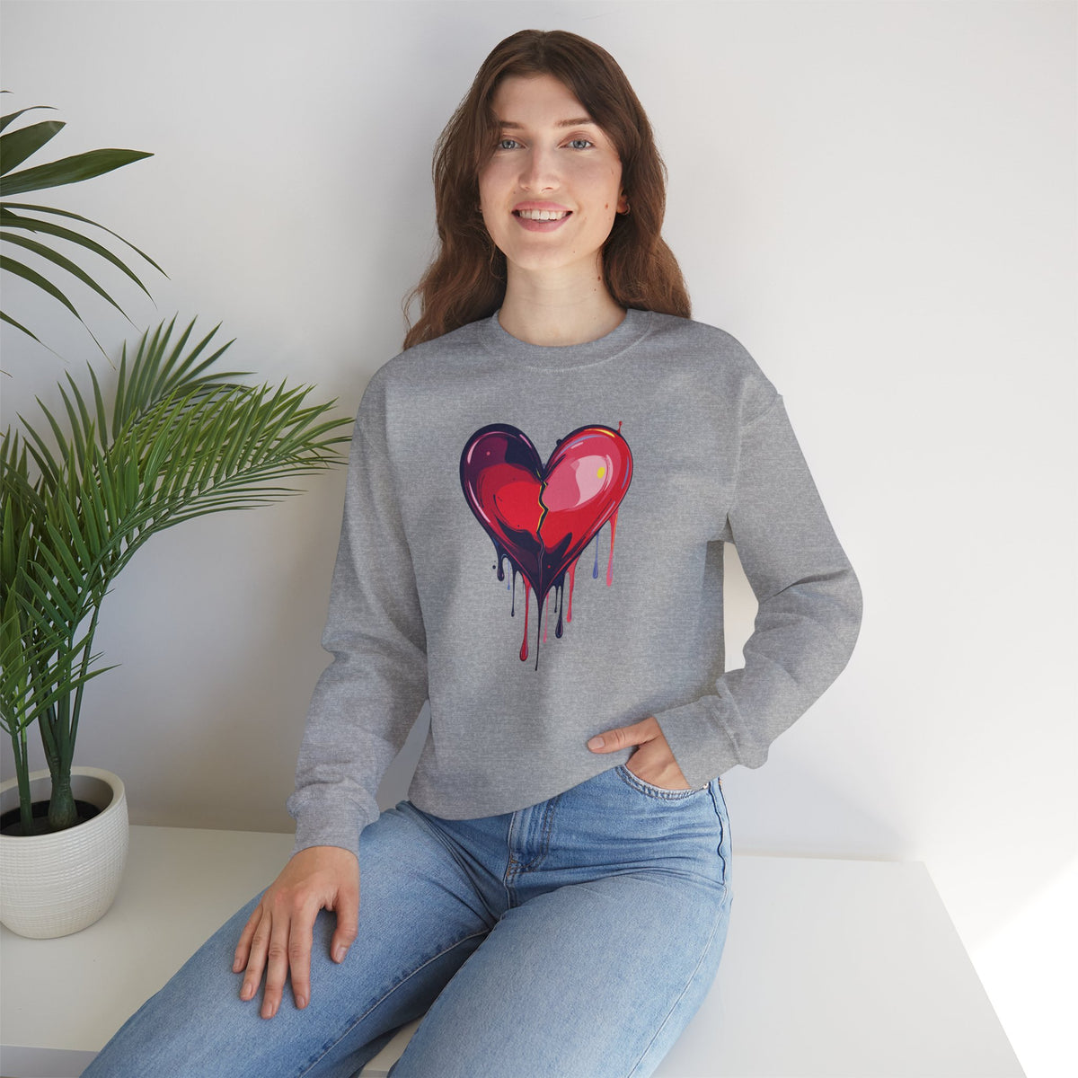 Big Red Heart Sweatshirt, Love Sweatshirt, Valentine's Day Sweatshirt, Heart Sweatshirt 118