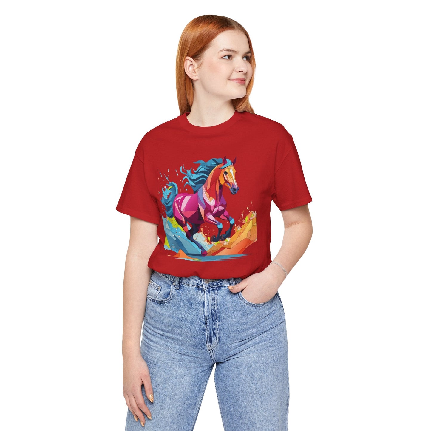 Unisex Animal Tee Shirt With Wild Animals Art Design Short Sleeve Casual Wear Everyday
