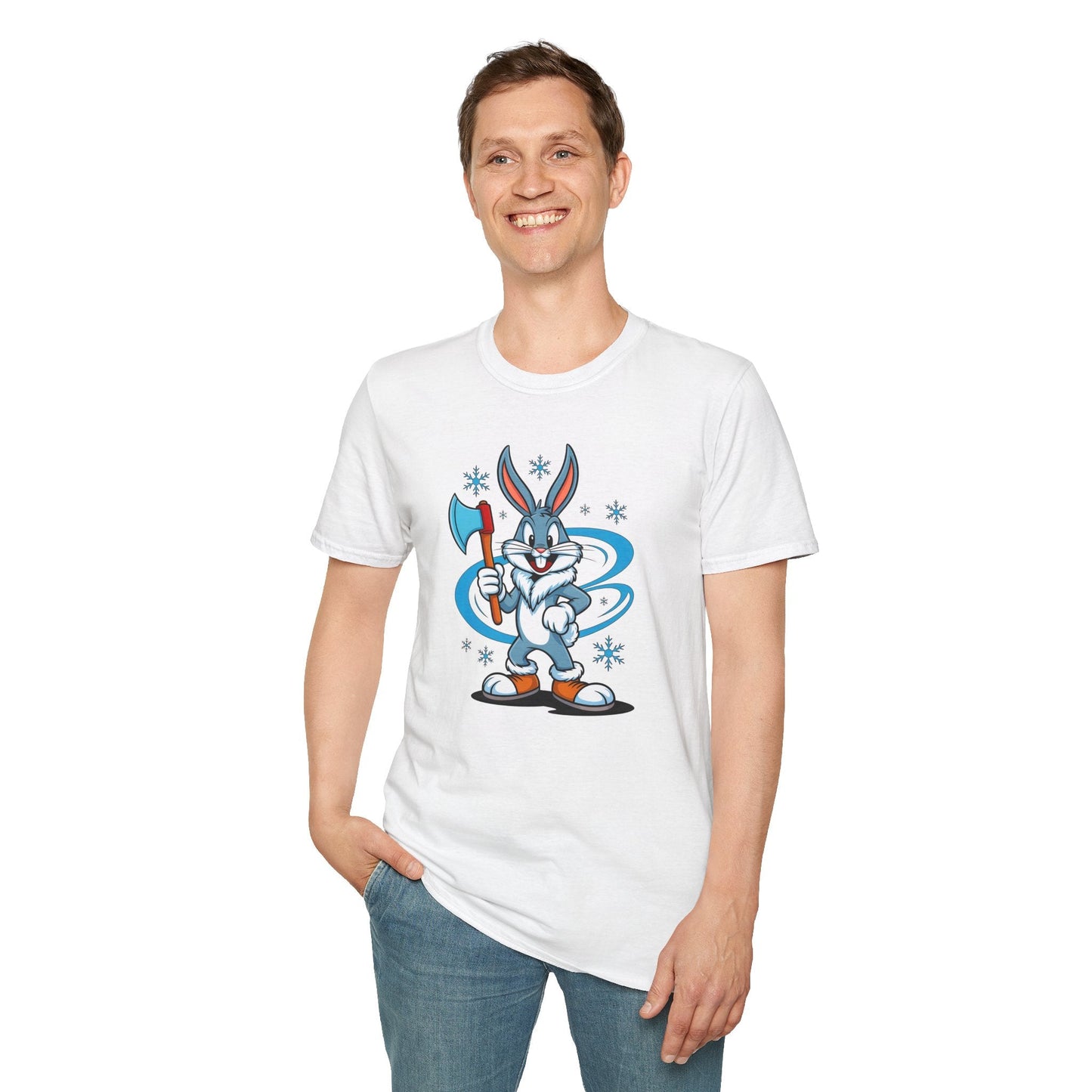 Bugs Bunny T Shirt Cartoon Print Unisex Softstyle Tee Gildan 64000 100 Percent Cotton