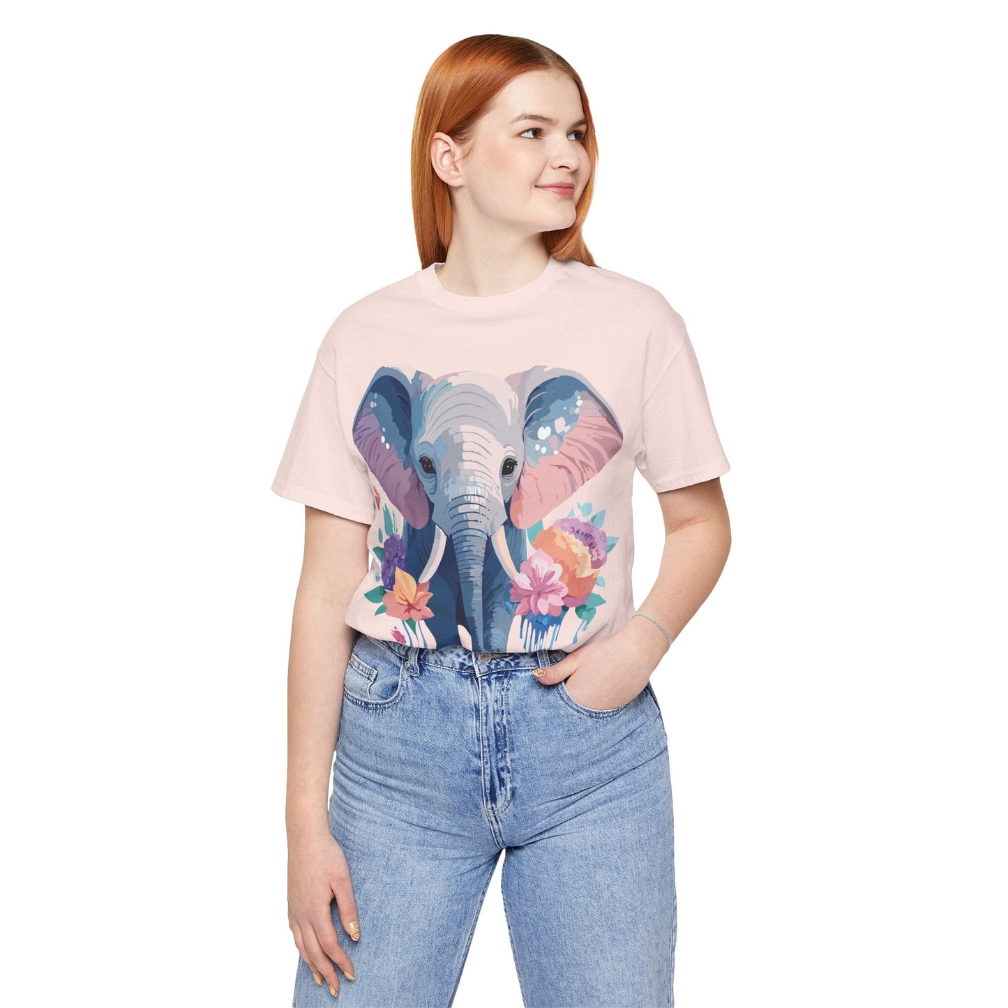 Elephant Graphic T Shirt Unisex Vintage Art Design Tee by Adelpha Short Sleeve Premium