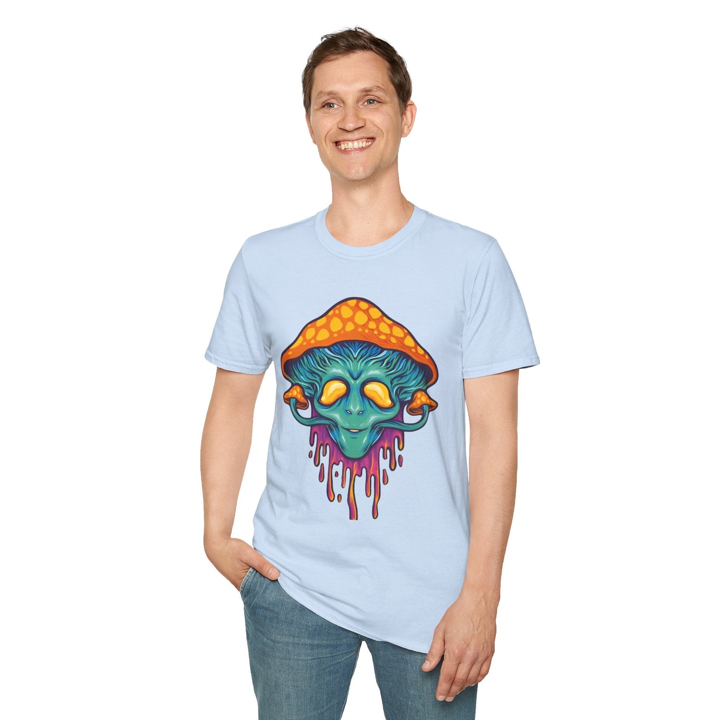 Mashroom T Shirt Unisex Funny Mushroom Design Tee 100 Percent Cotton Softstyle Collection
