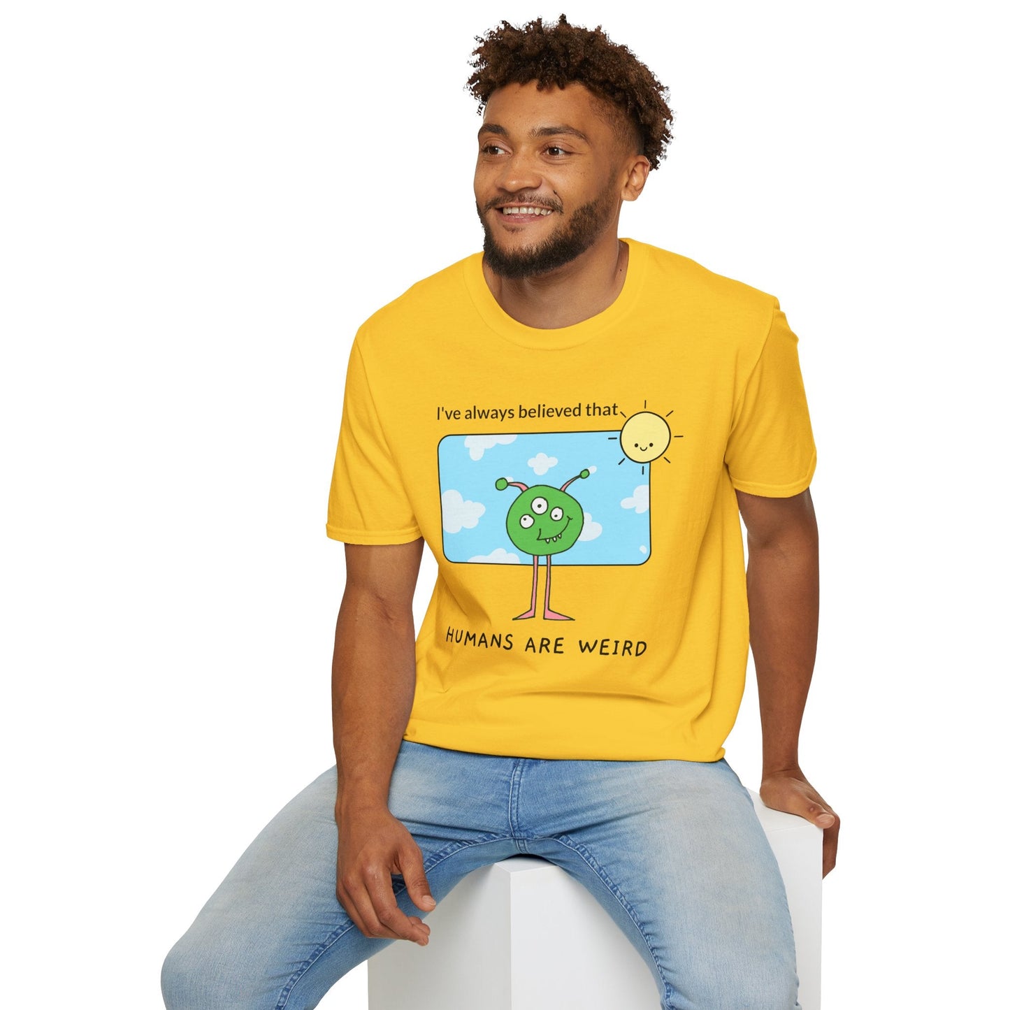 Alien Cartoon Humans Are Weird TShirt