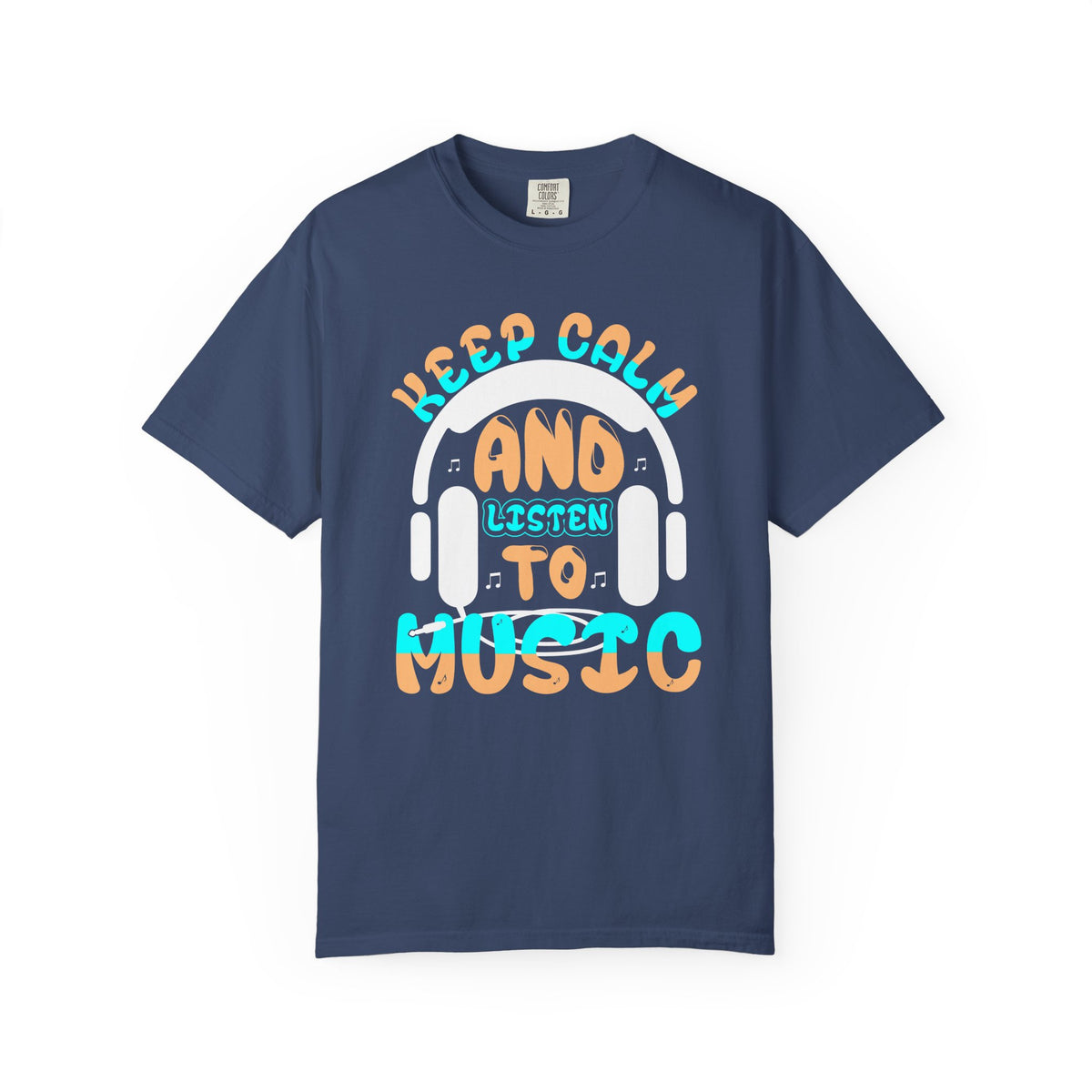 Keep Calm and Listen to Music T-Shirt Headphones Graphic Unisex Cotton Tee 055