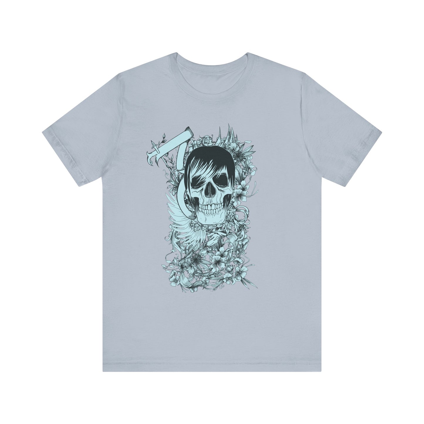 Sky Skull Graphic Design Tee, Skull Shirt, Vintage Tees, Art Design T-Shirt, Vintage Graphic Tee, Art Shirts with Skulls