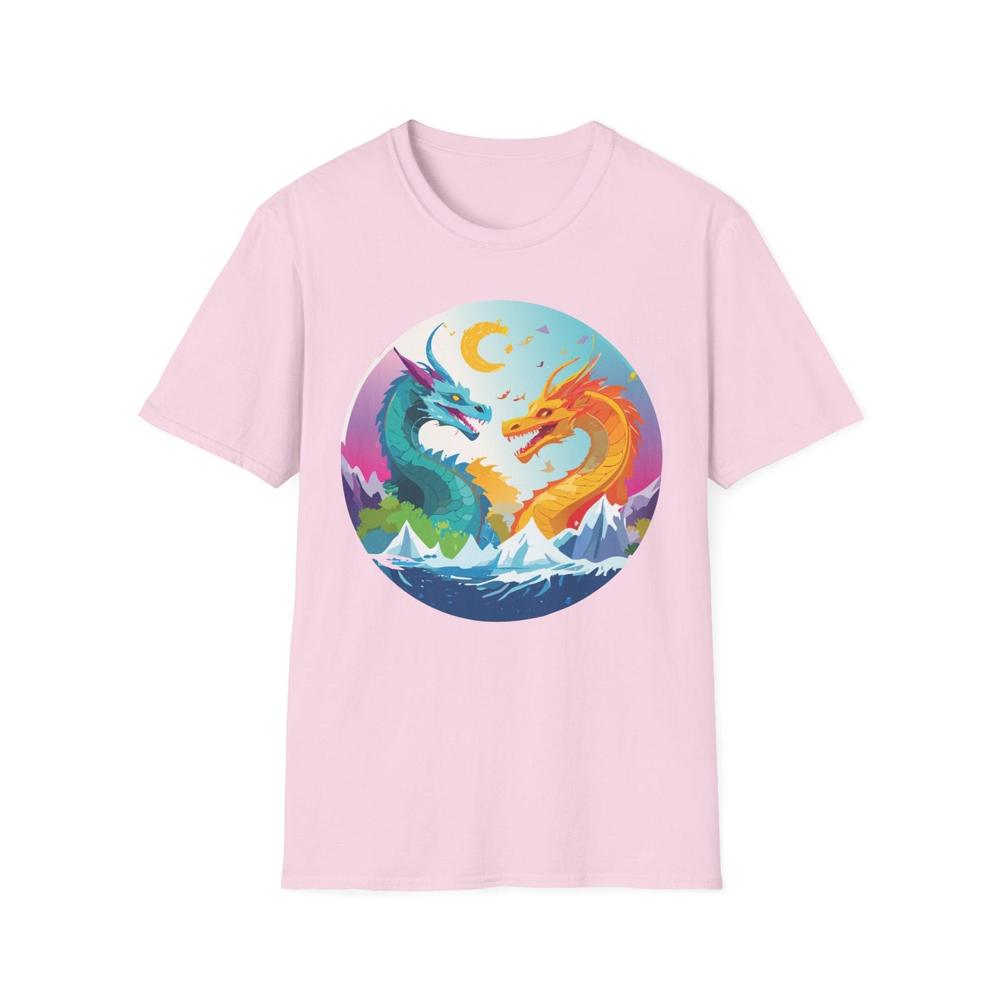 Dragon T Shirt Unisex Gildan Softstyle 64000 Tee Dragon Artwork Animal Print Shirt