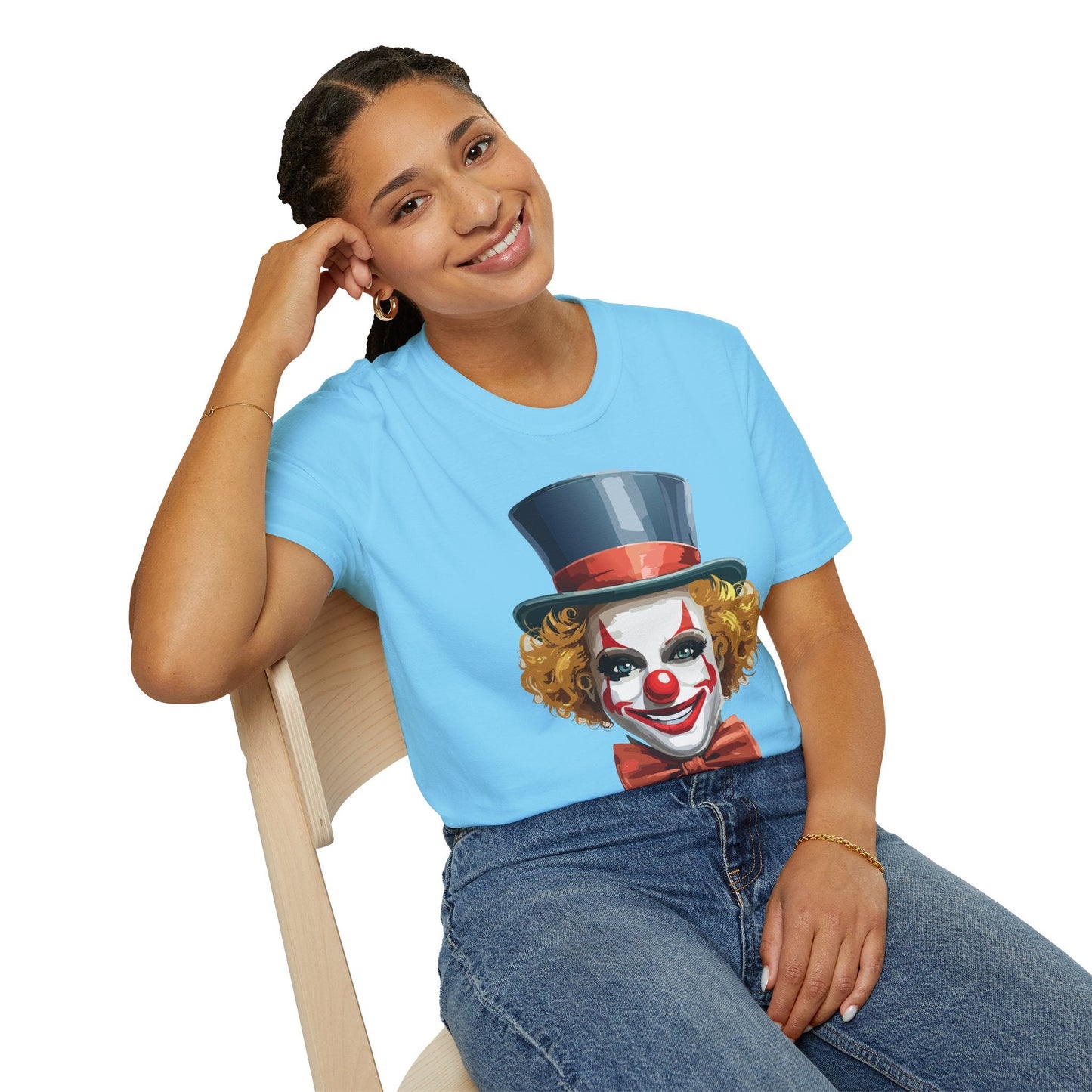 Clown Shirt T Shirt With Clown Funny Man Circus Shirt Scary Man Tee Unisex Gildan Softstyle 64000