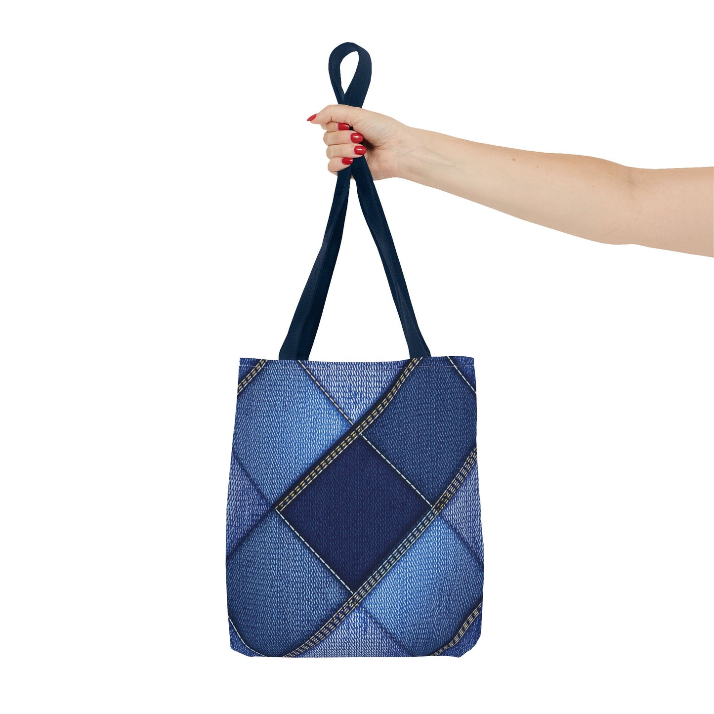 Denim Fabric Imitation Print Unisex Canvas Bag Poly Spun 3 Sizes Tote Bag 105