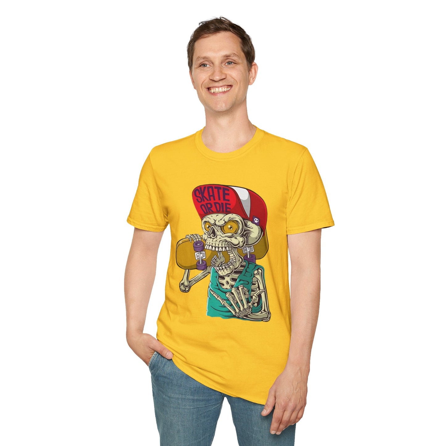 Skull T Shirt Skeleton Tee Unisex Softstyle Cotton Gildan 64000 Graphic Tee For Everyday Wear