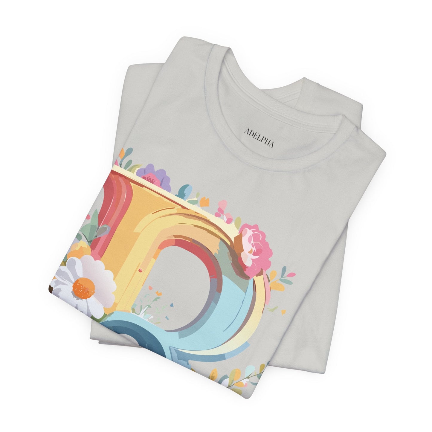 Adelpha Letter R Graphic Tee Unisex Short Sleeve Vintage Style Art Design Artwork Premium Fit