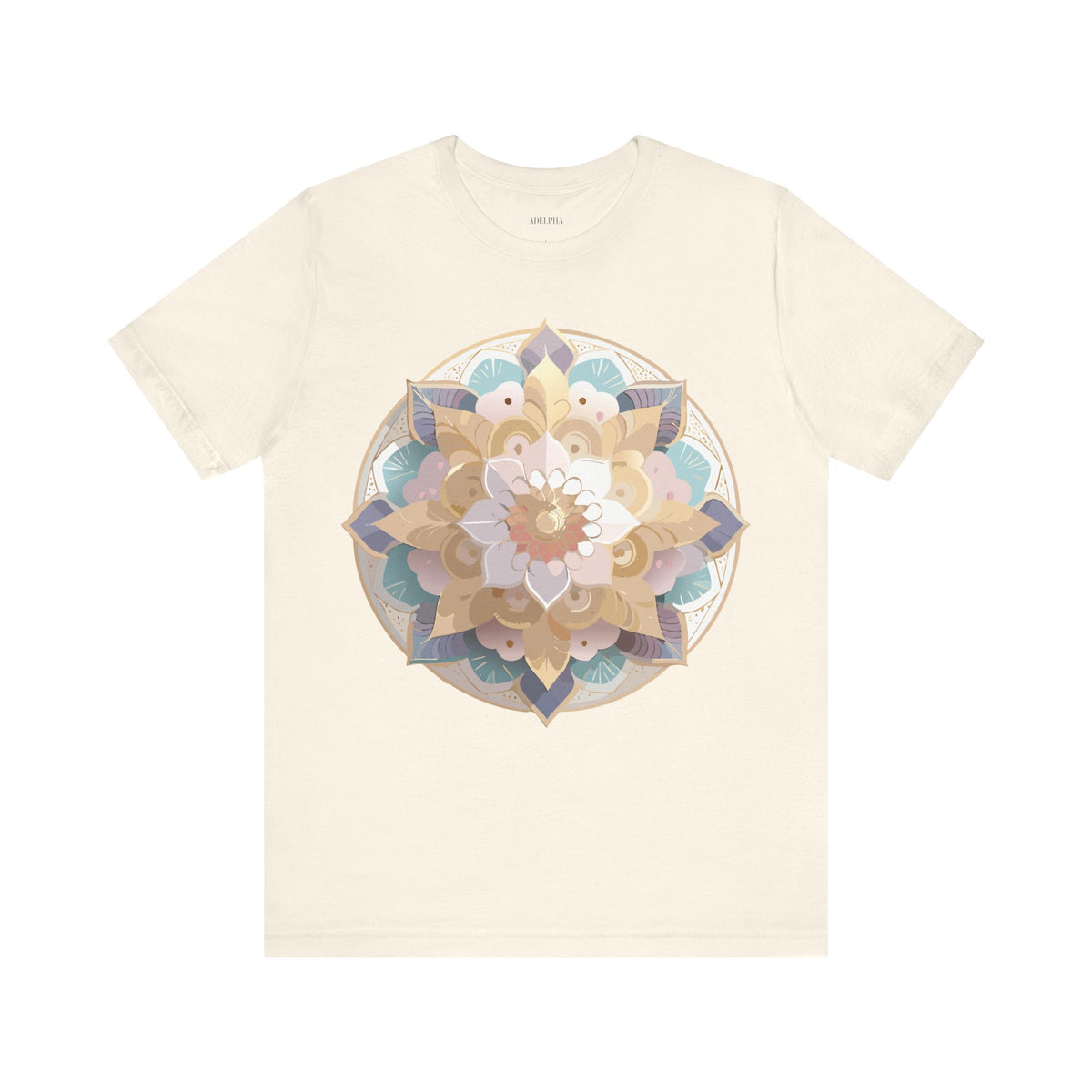 Mandala Graphic Unisex Cotton Bella+Canvas Tee with Floral Art Design d27